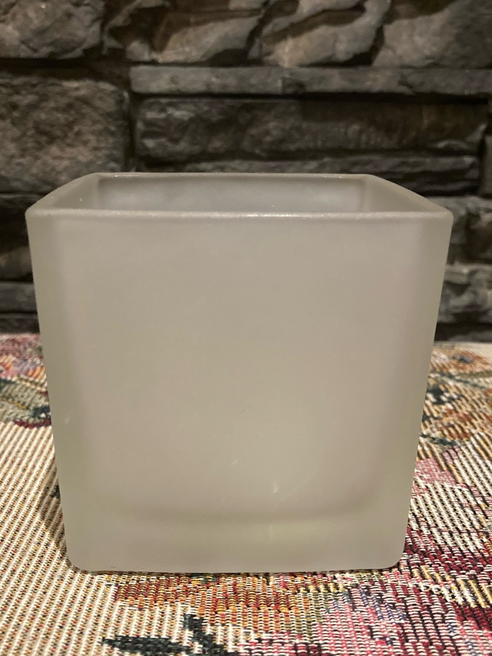 Frosted Glass Square Vase